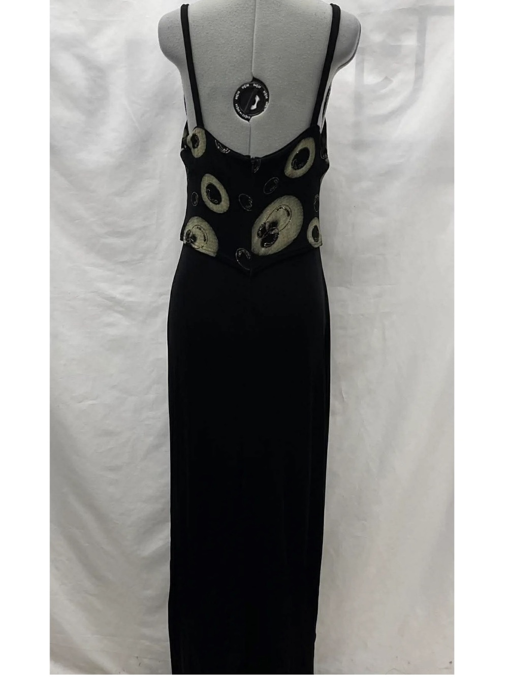 JOSEPH RIBKOFF COUTURE Vintage Y2K Column Maxi Dress Evening Gown, Black - Picture 7 of 9